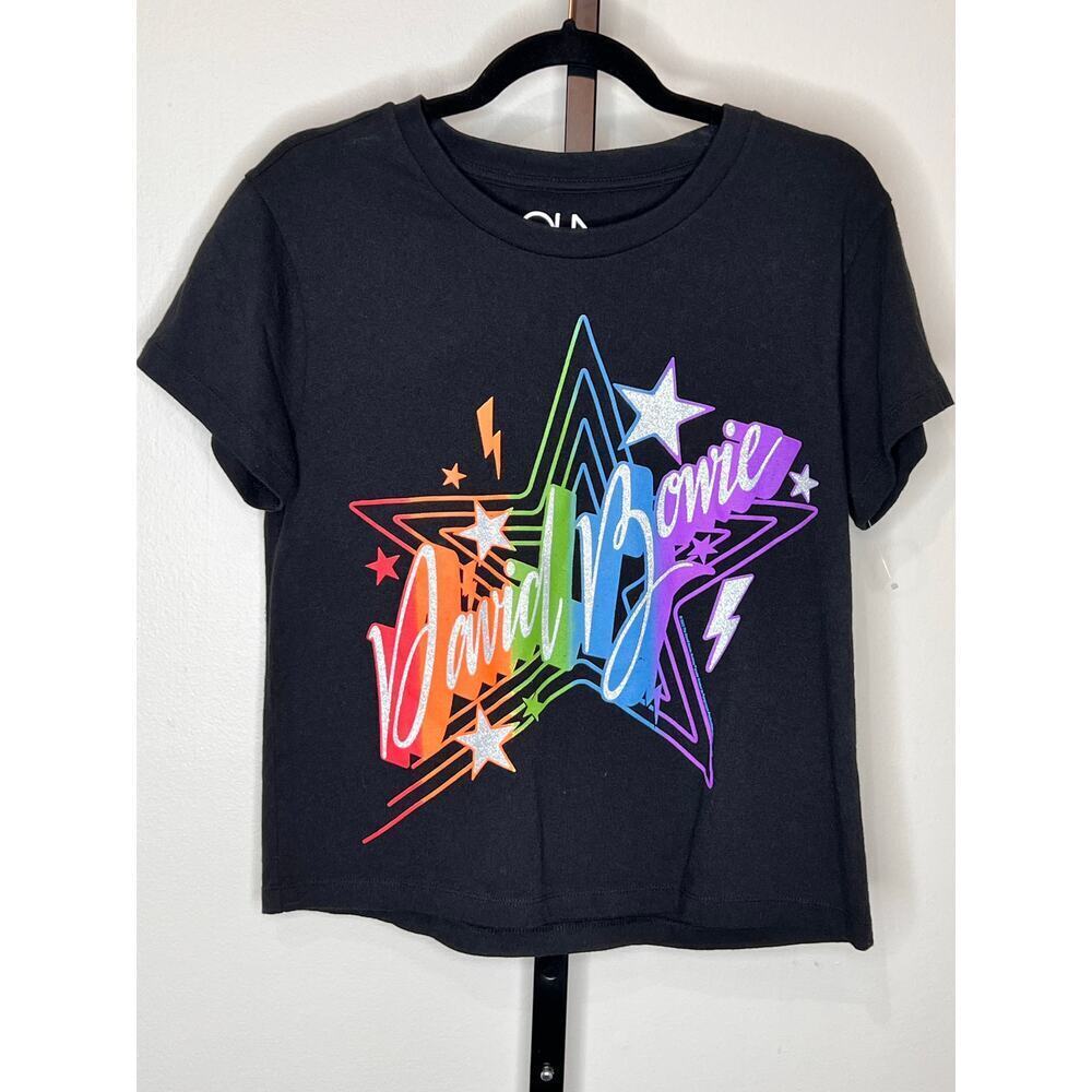 Chaser David Bowie Short Sleeve Crew Neck Graphic T-Shirt Black Women's S NWT - Picture 3 of 8